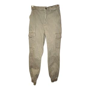 Hollister Womens Ultra High Rise Jogger Pants Olive Green Cargo‎ Stretch Small